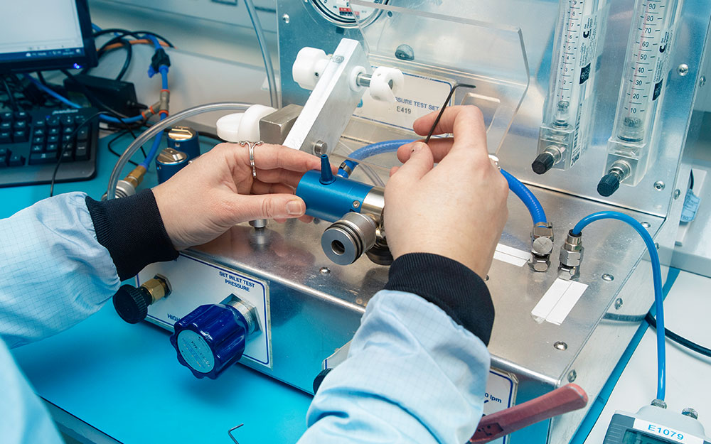 Employee working in one of our labs